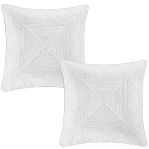 J Queen Epic Collection Euro Pillow Sham Set Of Two 26" Square White Jacquard